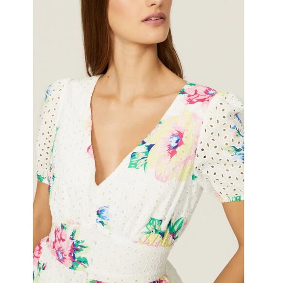 SLATE & WILLOW X RTR White Floral Eyelet Blouse Top Size L - Picture 3 of 10